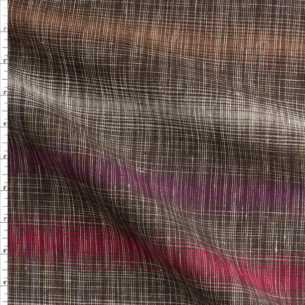 Multi, Tan, And Black Plaid Cotton/Linen Fabric By The Yard
