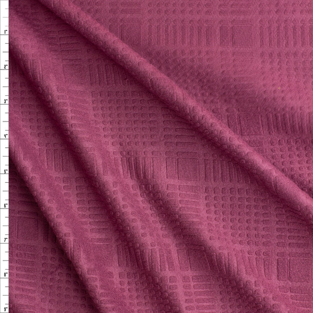 Plum Grid Texture Stretch Fleece From Rainbeau Fabric By The Yard