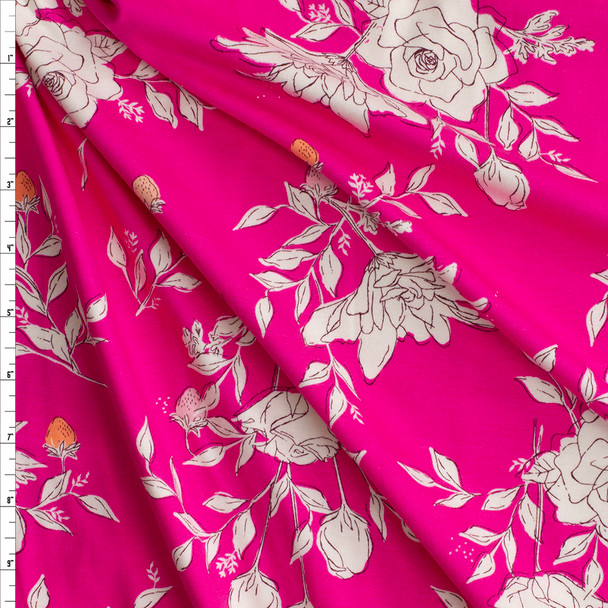 Pastoral Magenta Cotton/Spandex Jersey Knit from Art Gallery Fabrics #29066 Fabric By The Yard