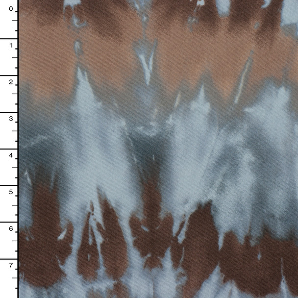 Brown and Blue Tie Dye Stretch Knit