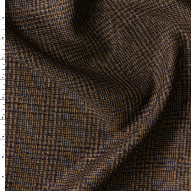 Tan and Brown Glen Plaid Linen #30276 Fabric By The Yard