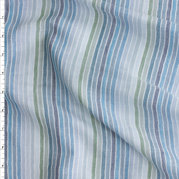 Seabreeze Vertical Banded Stripe Cotton Double Gauze #30335 Fabric By The Yard