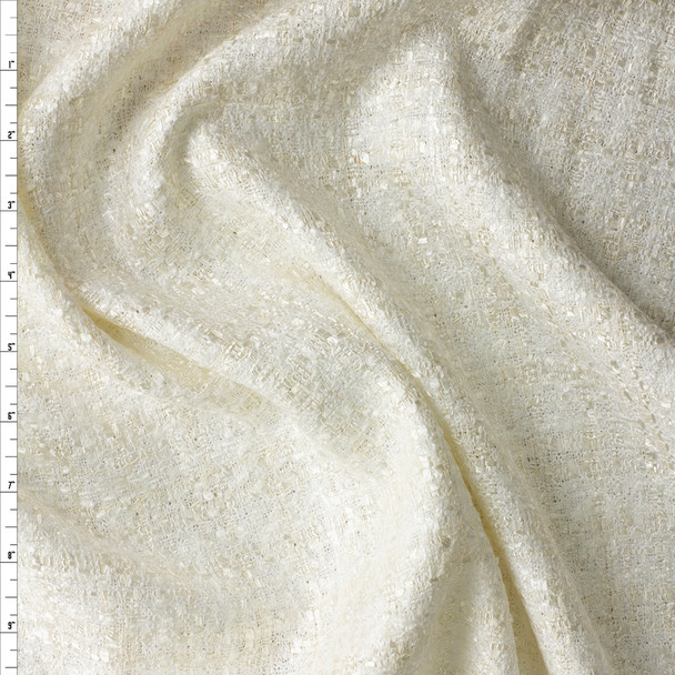 Warm White Poly/Rayon Tweed #30404 Fabric By The Yard