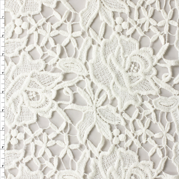 Warm White Large Floral Chunky Cotton Guipure Lace #30414 Fabric By The Yard Warm White Large Floral Chunky Cotton Guipure Lace #30414 Fabric By The Yard