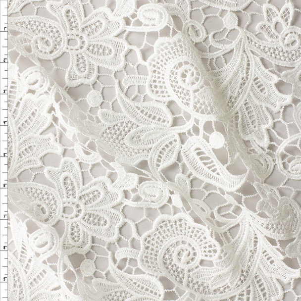 Warm White Floral Guipure Lace #30417 Fabric By The Yard Warm White Floral Guipure Lace #30417 Fabric By The Yard