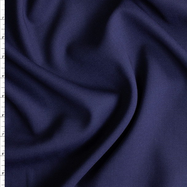 Navy Blue Stretch Wool Suiting #30508 Fabric By The Yard