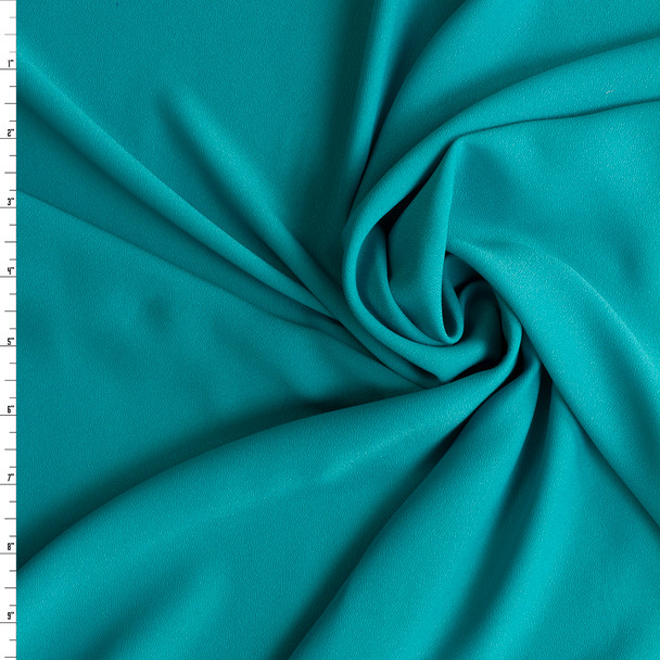 Bright Teal Polyester Crepe #30602 Fabric By The Yard