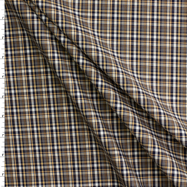Black, Tan, Peach, and Offwhite Plaid Designer Cotton Shirting #30708 Fabric By The Yard Black, Tan, Peach, and Offwhite Plaid Designer Cotton Shirting #30708 Fabric By The Yard