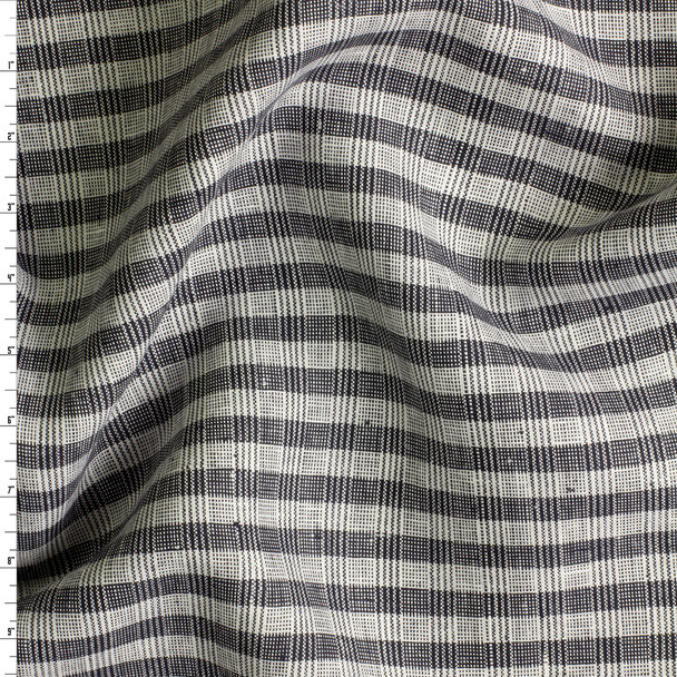 Black and Offwhite Plaid Linen #30722 Fabric By The Yard Black and Offwhite Plaid Linen #30722 Fabric By The Yard