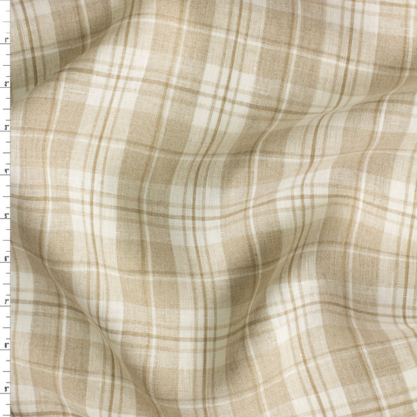 Offwhite and Oatmeal Plaid Linen #30725 Fabric By The Yard Offwhite and Oatmeal Plaid Linen #30725 Fabric By The Yard