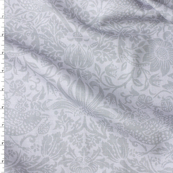 The Berry Pickers Silver Japanese Lightweight Cotton Sateen #30869 Fabric By The Yard