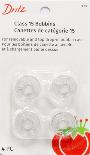 Dritz Class 15 Clear Plastic Bobbins – 4 Pack
