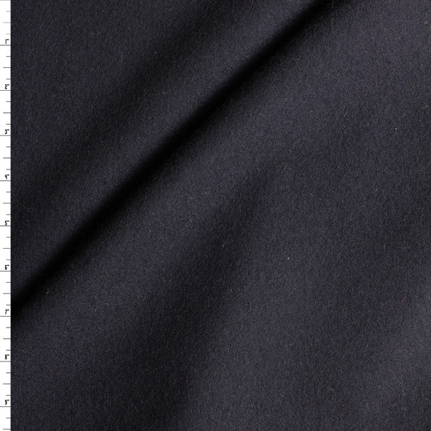 Black Designer Wool Melton #30948 Fabric By The Yard