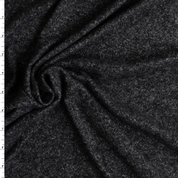 Black Pepper Brushed Hatchi Sweater Knit #30967 Fabric By The Yard