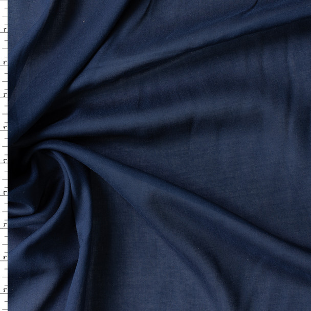 Deep Navy Solid Rayon Voile #31034 Fabric By The Yard