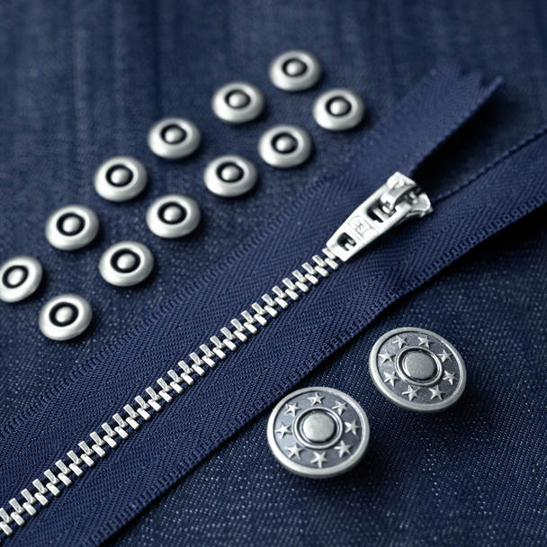 Nickel Jeans Hardware Kit