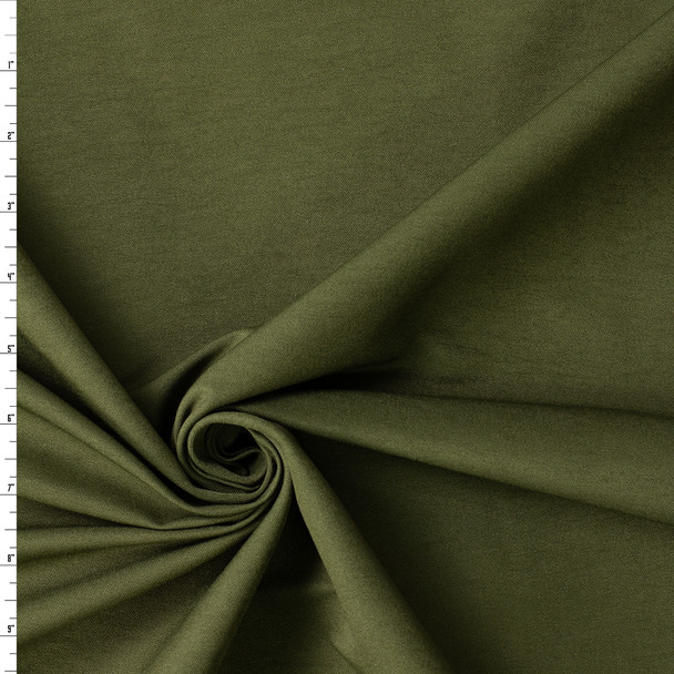 Olive Green Stretch Nylon/Viscose Twill #31124 Fabric By The Yard