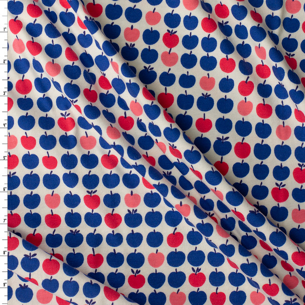 Americana Apples Laguna Cotton Jersey from Robert Kaufman #31171 Fabric By The Yard