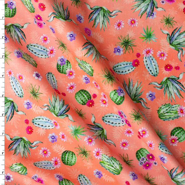 Desert Blooms - Coral Quilter’s Cotton from Robert Kaufman #31177 Fabric By The Yard