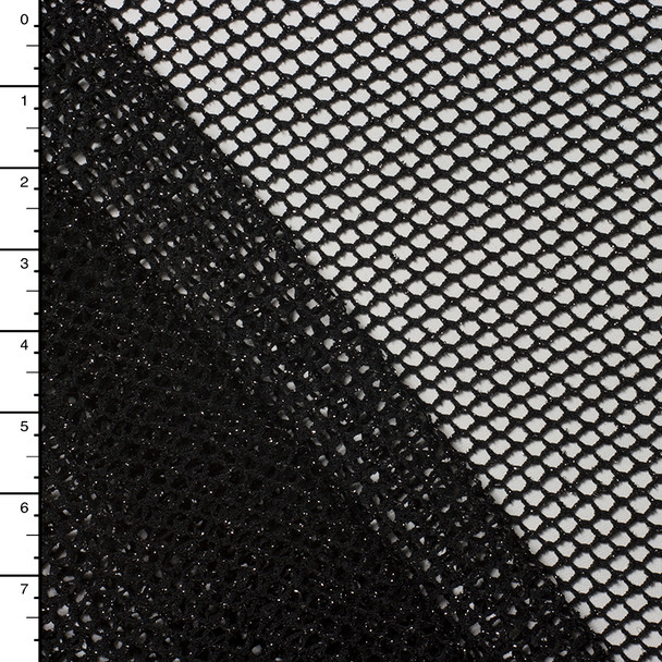 Black Fishnet with Silver Metallic Sparkles