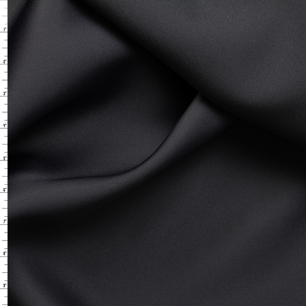 Black Viscose/Poly Heavy Crepe Backed Sateen #31357 Fabric By The Yard