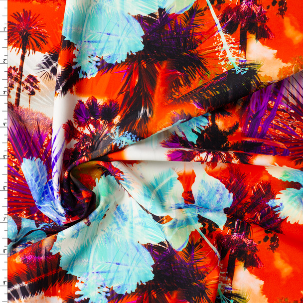 Neon Tropic Afterglow Nylon/Spandex Swim Knit #31415 Fabric By The Yard