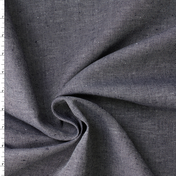 Dark Indigo European Designer Denim Look Linen #31424 Fabric By The Yard