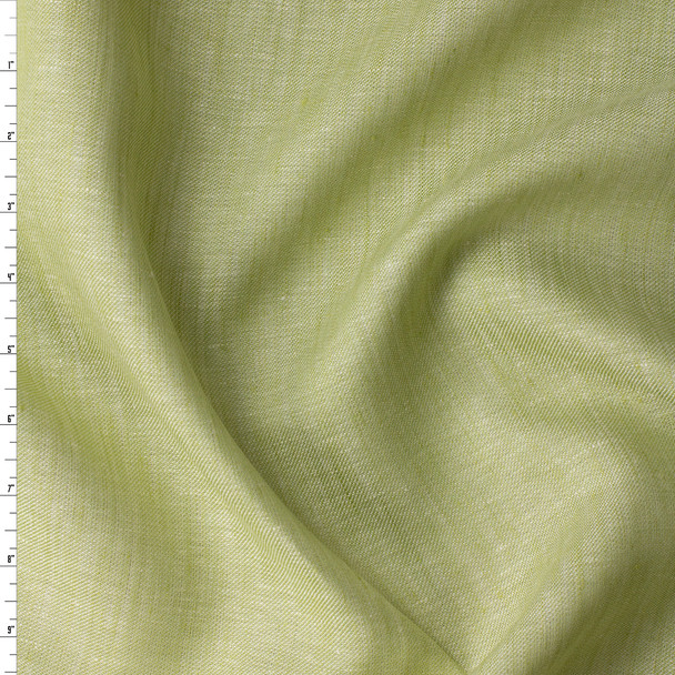 Coastal Celery European Designer Denim Look Linen #31433 Fabric By The Yard