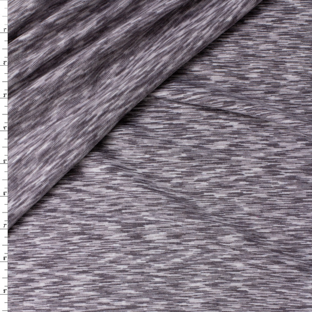 Light Grey Space Dye Stretch Brushed Athletic Knit from Rainbeau #31486 Fabric By The Yard