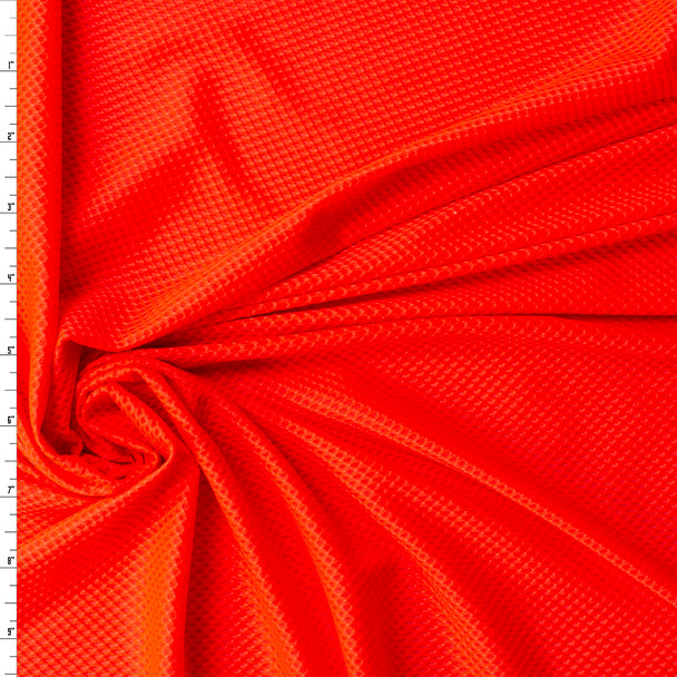 Bright Red Orange Textured Athletic Knit from Rainbeau #31493 Fabric By The Yard