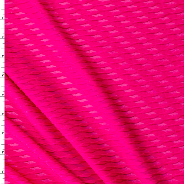 Hot Pink Textured Athletic Knit from Rainbeau #31499 Fabric By The Yard