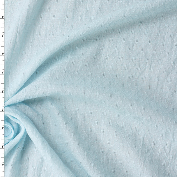 Light Blue Diamond Pattern Dobby Weave Poly/Cotton Gauze #31507 Fabric By The Yard