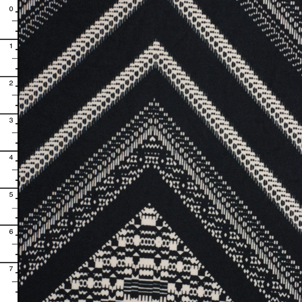 Black and Ivory Chevron Pattern Designer Nylon/Lycra #15283