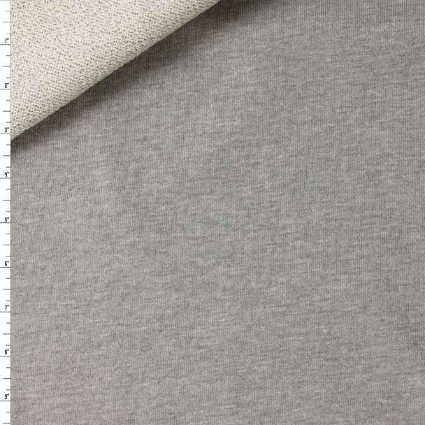 Heather Grey Midweight Cotton French Terry #31630 Fabric By The Yard