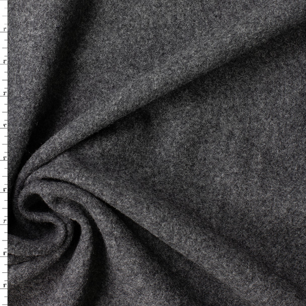 Heather Charcoal Wool Melton #31679 Fabric By The Yard