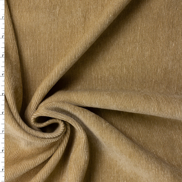Tan Italian Designer 14 Wale Corduroy #31760 Fabric By The Yard