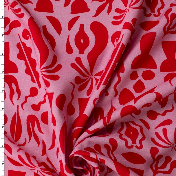 Cutout Botanica Italian Designer Rayon Challis #31805 Fabric By The Yard