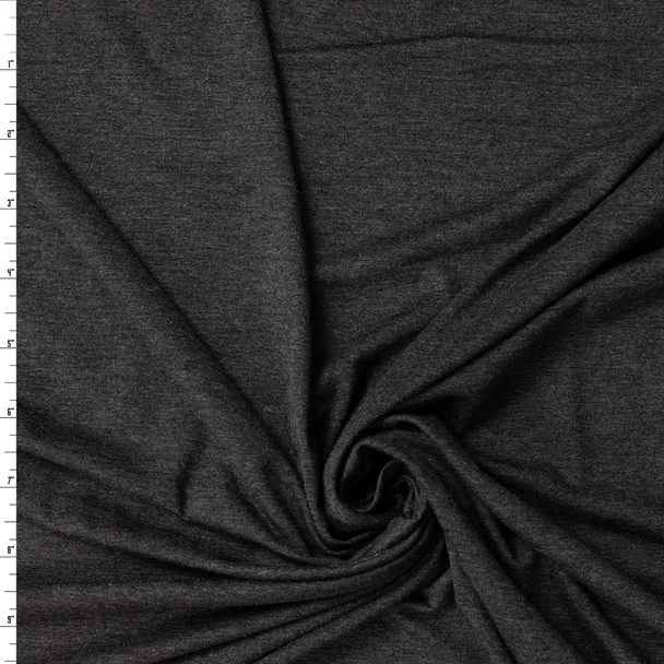 Charcoal Heather Stretch Rayon/Spandex Jersey #31870 Fabric By The Yard
