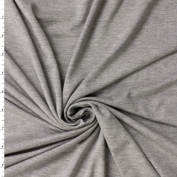 Grey Heather Heavyweight Stretch Rayon/Spandex Jersey #31871 Fabric By The Yard