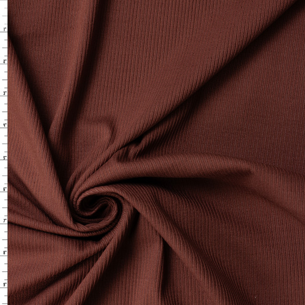 Brown Heavyweight Stretch Rib #31911 Fabric By The Yard