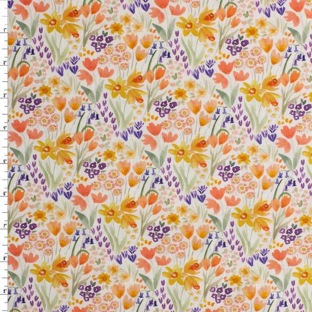 Egret Floral Quilter’s Cotton from Dear Stella #31997 Fabric By The Yard