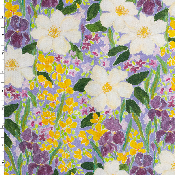 Multi Floral on :Lilac Quilter’s Cotton from Dear Stella #32003 Fabric By The Yard