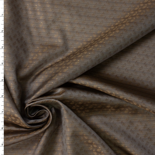 Taupe Mini Paisleys Designer Cupro Lining #32048 Fabric By The Yard