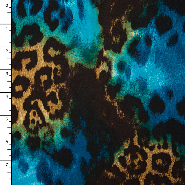 Tan and Blue Grunge Leopard ITY Knit