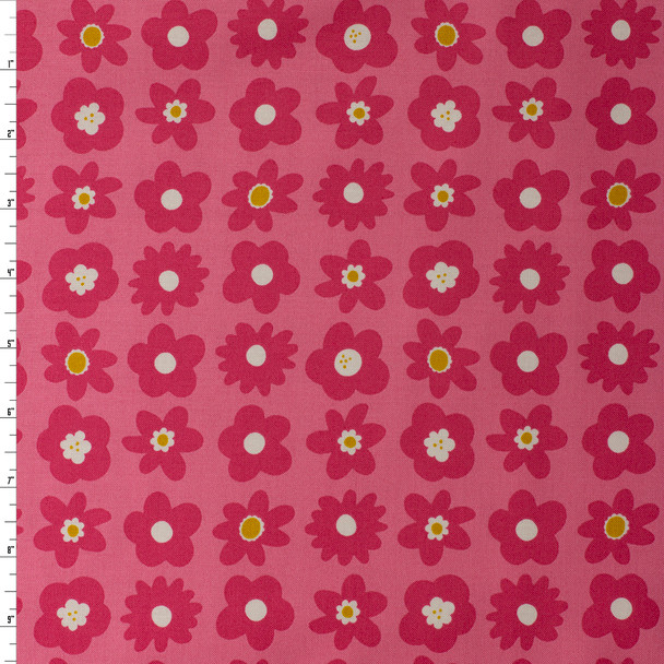 Joyful June Pink Blooms Cotton Woven from FIGO #32120 Fabric By The Yard