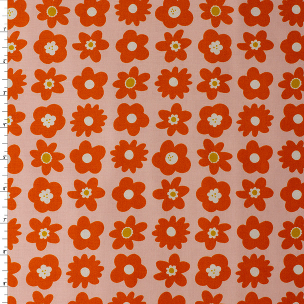 Joyful June Orange Blooms Cotton Woven from FIGO #32121 Fabric By The Yard