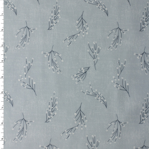 Humblebee Blue Branches Recycled Cotton Woven from FIGO #32126 Fabric By The Yard