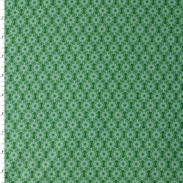 Full Bloom Mint Posy Cotton Woven from FIGO #32131 Fabric By The Yard