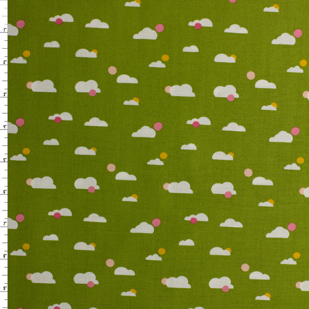 Joyful June Green Checks Cotton Woven from FIGO #32135 Fabric By The Yard