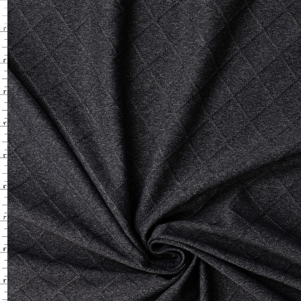 Charcoal Diagonal Lattuce Tri blend Jacquard Knit #32145 Fabric By The Yard